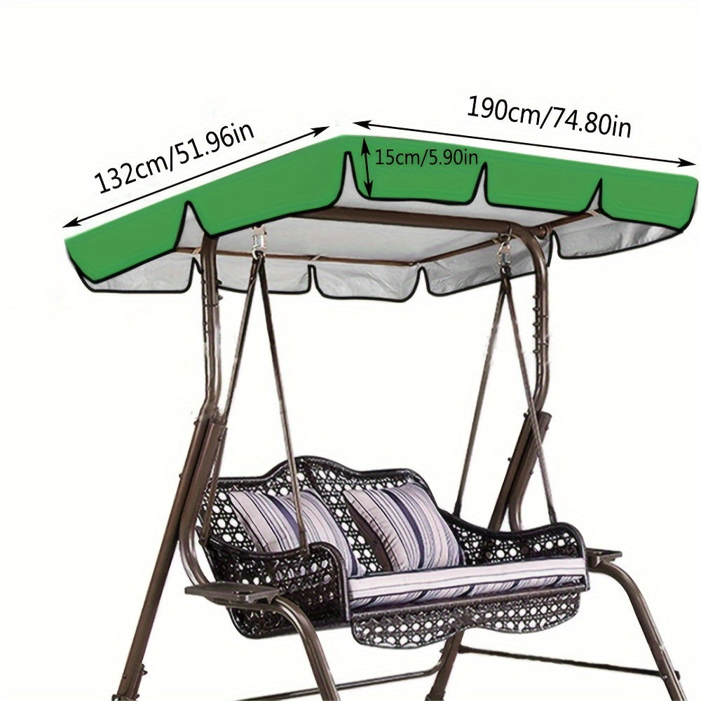 Qora rangda yashil trim bilan mustahkam suv o'tkazmaydigan osma soyabon qopqog'i. Changdan himoya qilish va barcha mavsumlarda foydalanish uchun sozlanadigan tasmalarga ega.