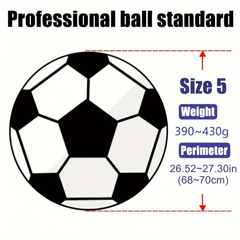 Adult Size 5 Faux Leather Soccer Ball Seamless Hot-Pressed Wear-Resistant Non-Slip