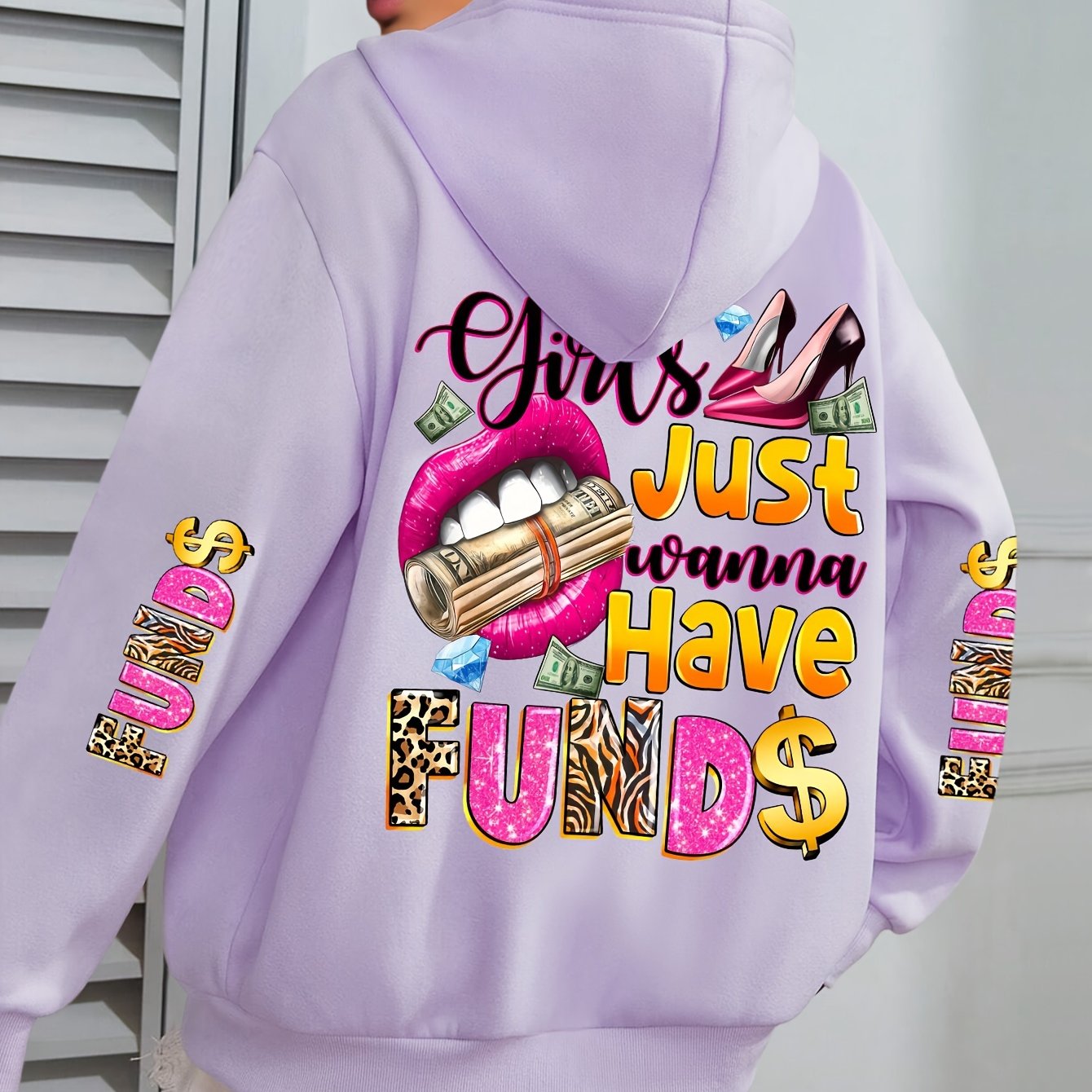 Plus Size Hoodie Men Women Polyester Knit Pullover Letter Print Autumn Winter