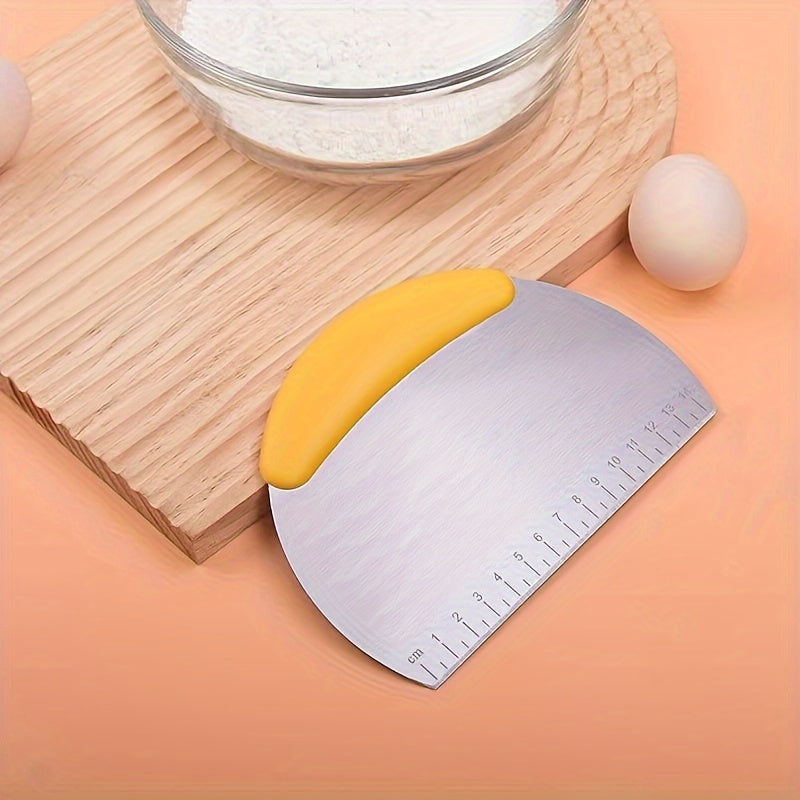 Stainless Steel Dough Cutter with Measuring Guide for Baking and Pastry