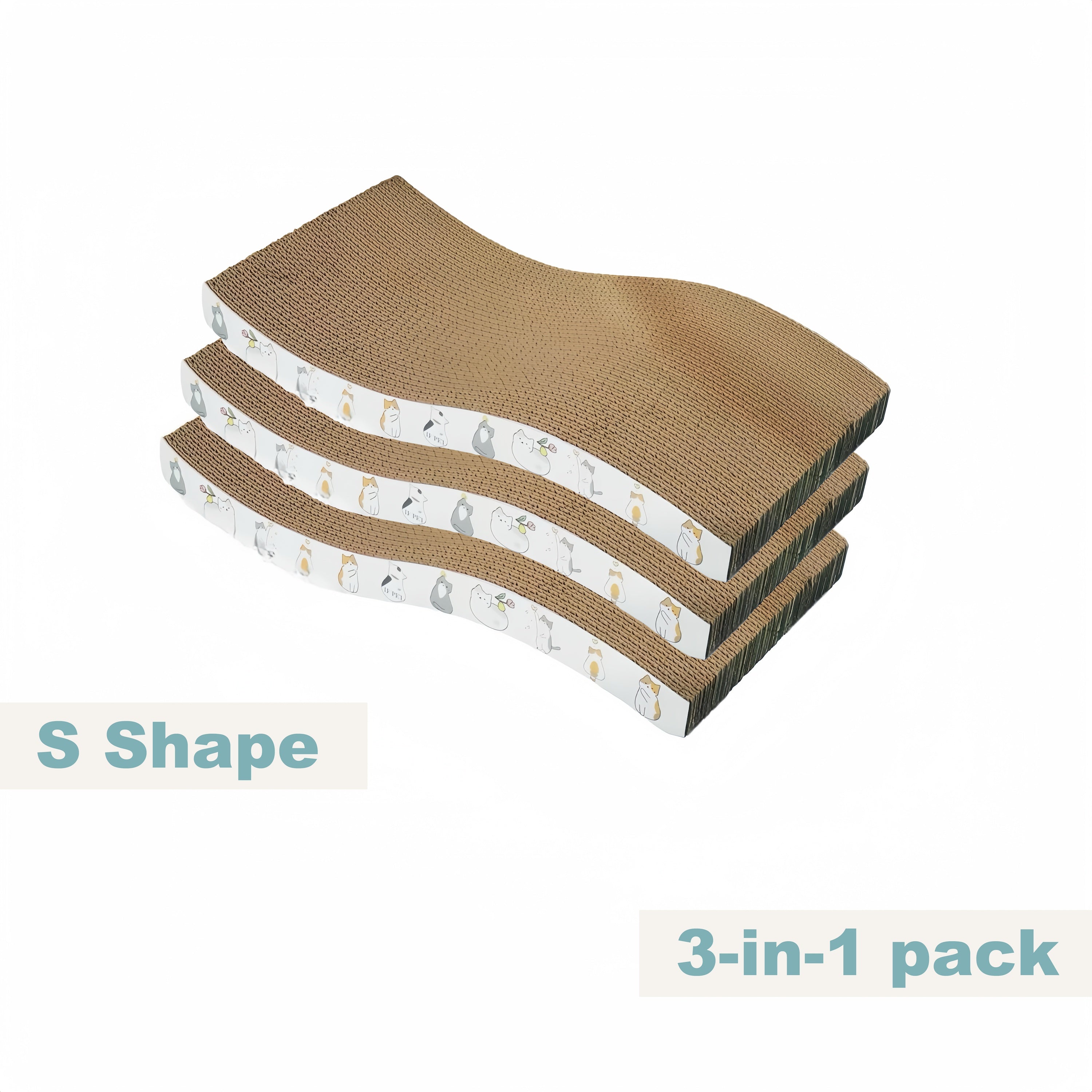 Extra-Large Reversible Corrugated Cardboard Cat Scratch Pad with Non-Slip Base