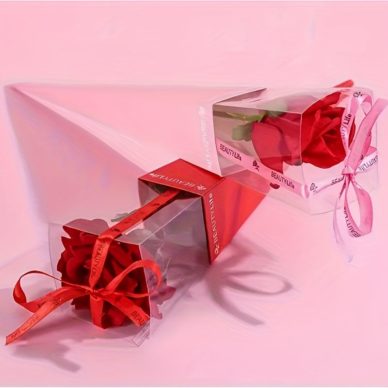 Элегантные складные подарочные коробки для букетов из ПВХ к Дню святого Валентина и Дню матери, набор 10