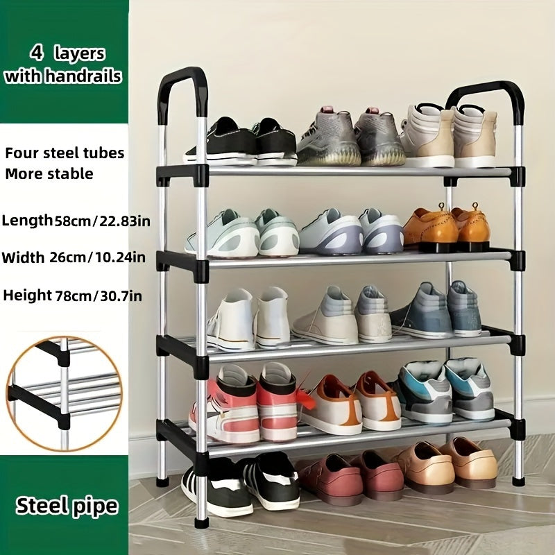 Multi-Layer Shoe Rack with Golden Connectors for Entryway and Bedroom Storage