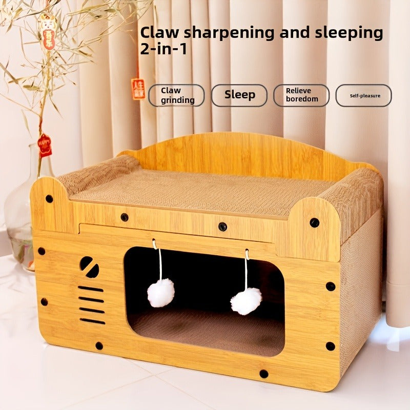 Hashamatli Katta Mushuk Qichish - O'yinchoqlar va Yotoq bilan Ko'p Darajali Mushuk Apartamenti, Barcha Mushuk O'lchamlari uchun Ideal, Mukammal Qish Sovg'asi.