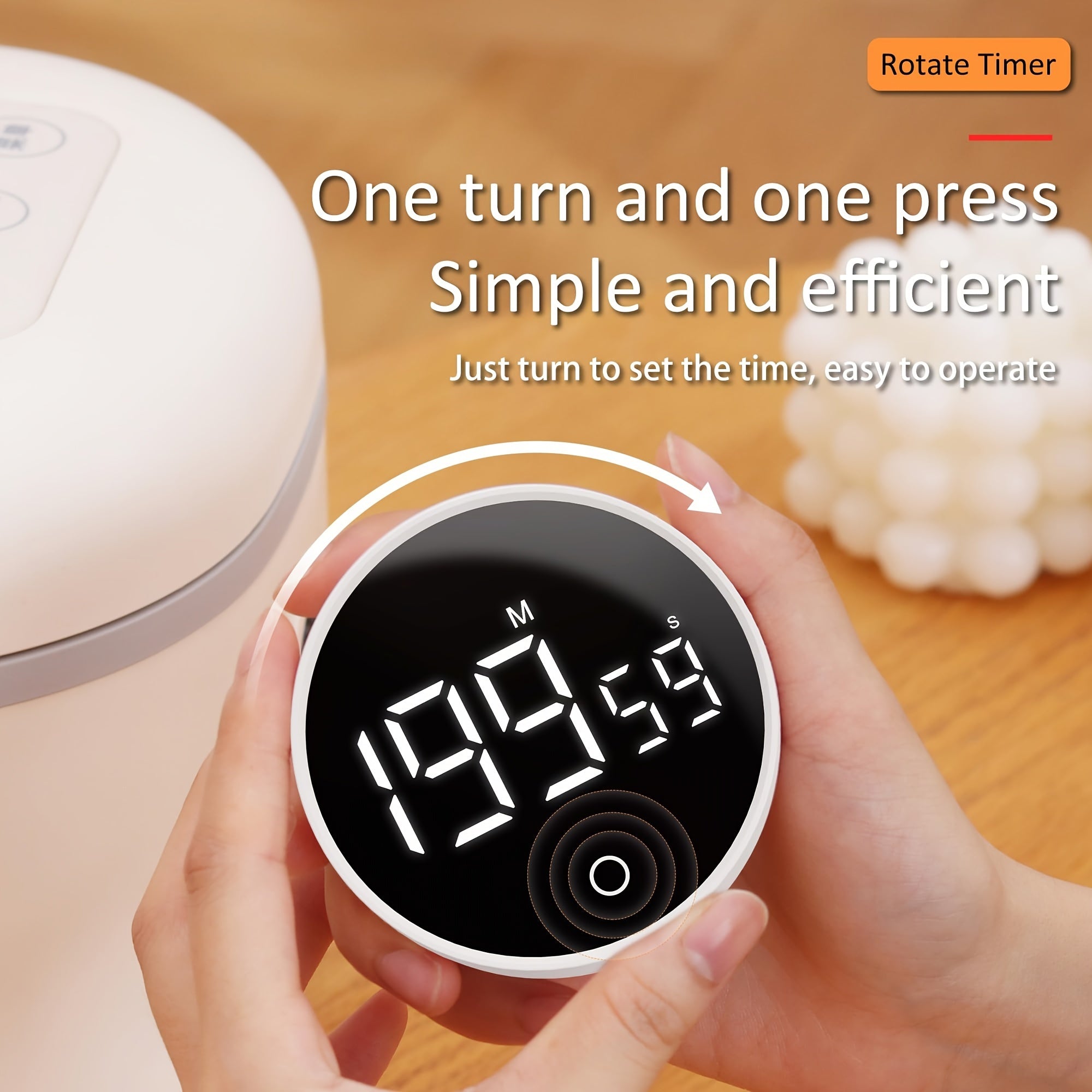 Katta LCD ekranli integratsiyalashgan magnit raqamli hisoblagich taymeri, ovqat pishirish, sport zallari, uchrashuvlar va yotoqxonalarda foydalanish uchun. 3 AAA batareyasi bilan ishlaydi (batareyalar kiritilmagan).