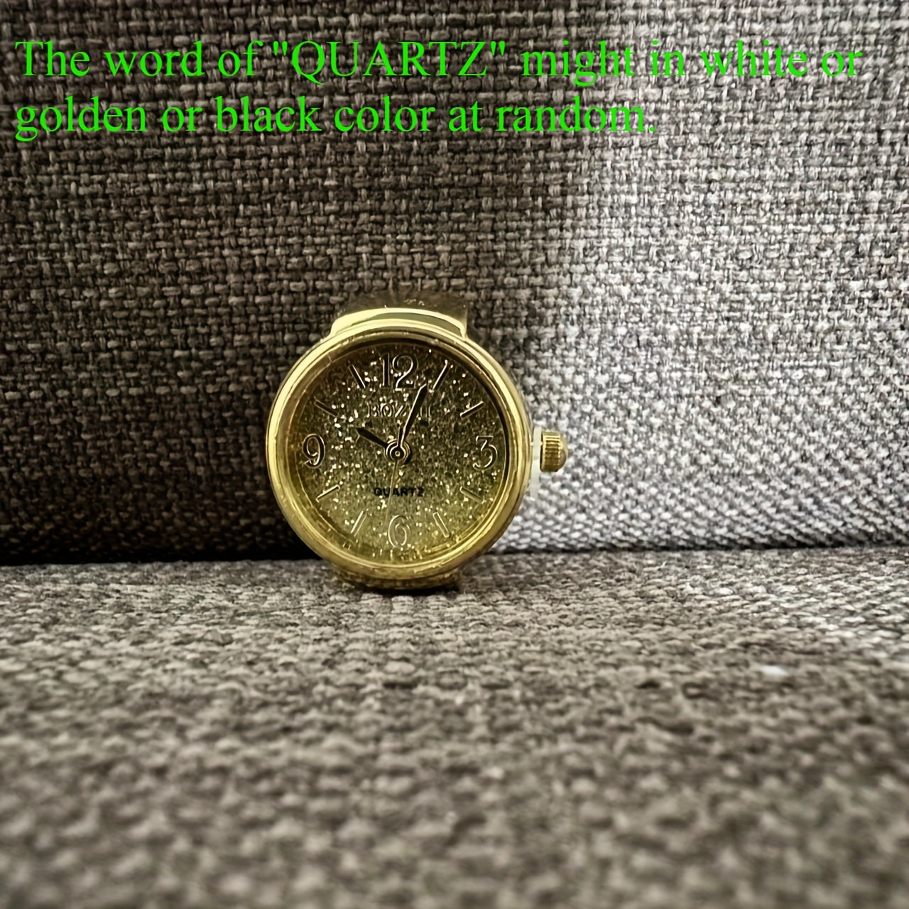 Green Mini Watch Ring for Men Women Fashion Alloy Shell Finger Watch