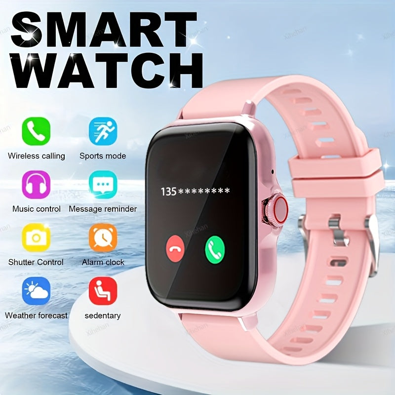 Smartwatch with Wireless Calling Text Alerts Customizable Dial Multiple Sports Modes Metal Body Silicone Strap
