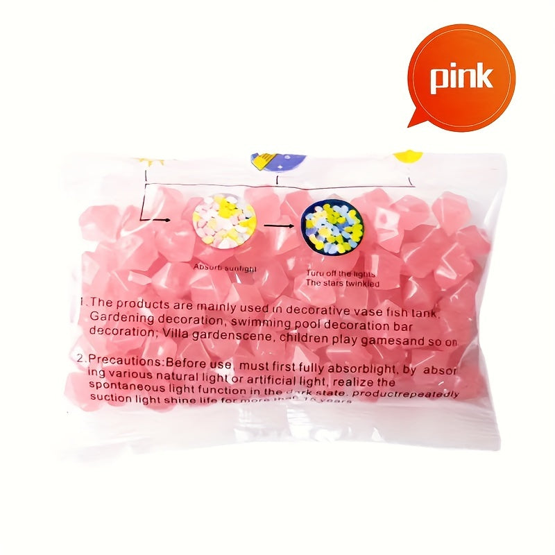 Glow-in-the-Dark Pebbles 100 Pack Octagon Sandstone for Aquariums and Planters