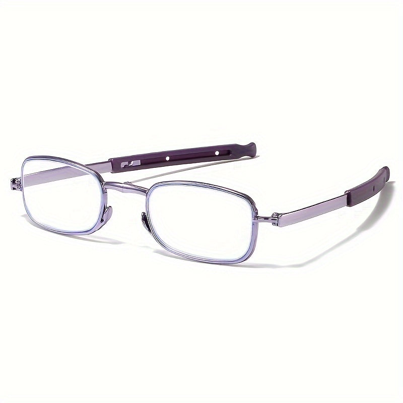 Purple Folding Reading Glasses with Blue Light Blocking and Magnification