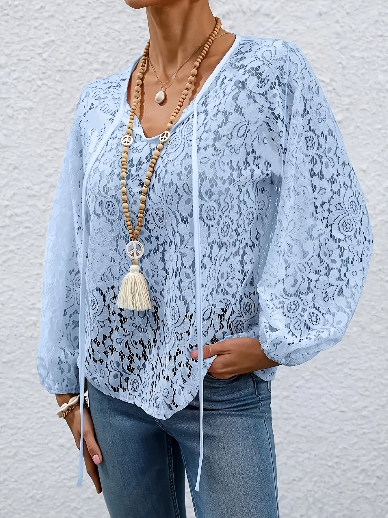 Plus Size Women's Floral Print Blouse V-Neck Lantern Sleeve Vacation Top