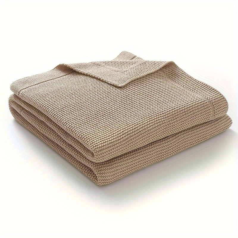 Baby Blanket Knitted Solid Color Soft Cotton for Home Travel and Celebrations