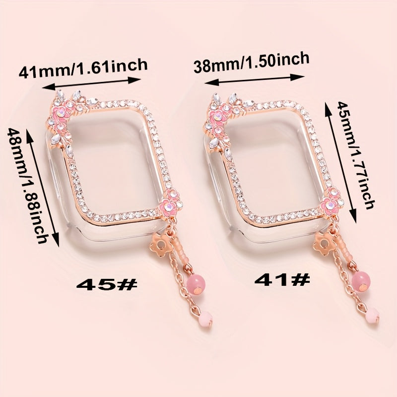 Protective Watch Case for Apple Watch SE/9/8/7/6/5/4/3/2/1 with Tempered Screen Protector and Hard Case in Gold Silver Rose Gold