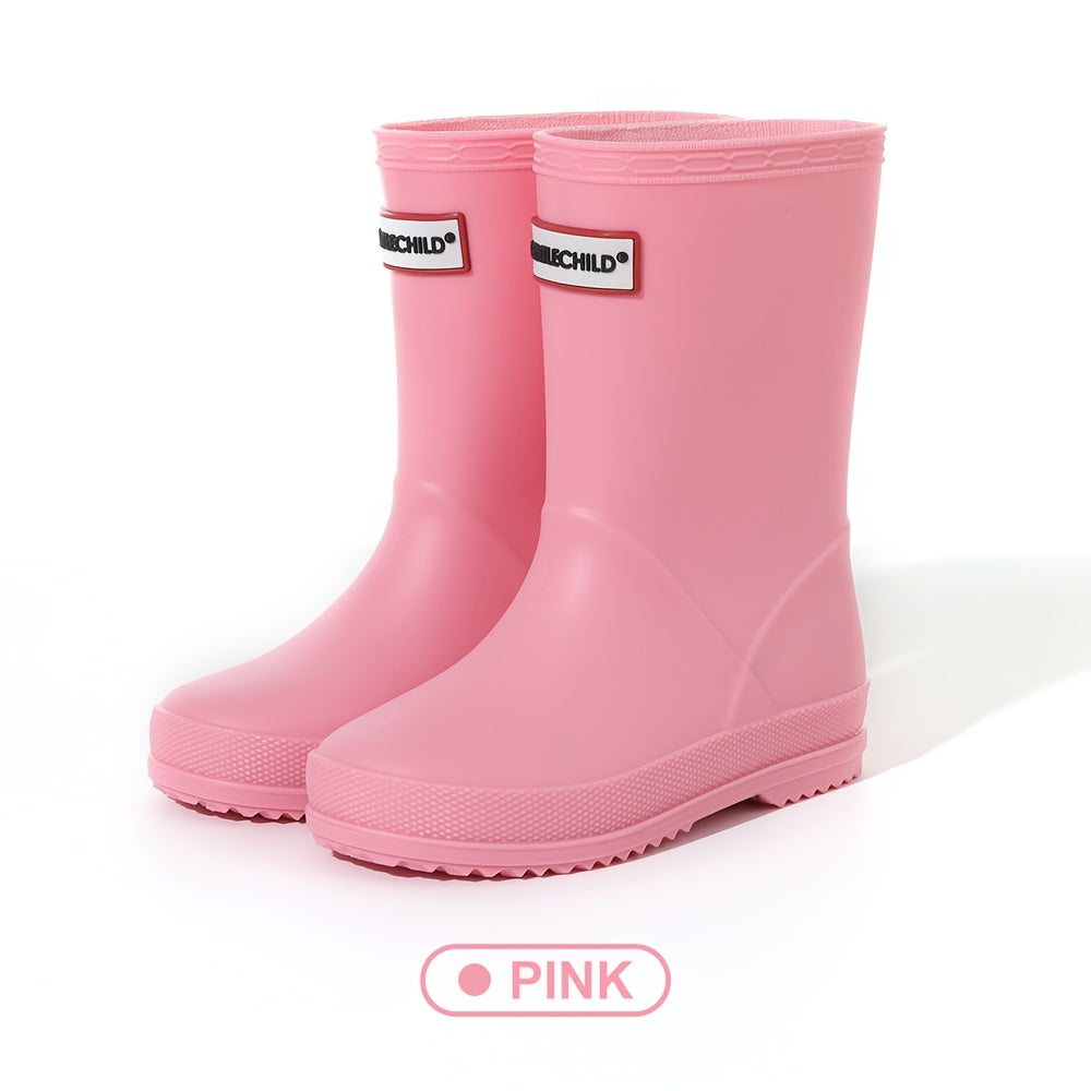 Girls Rain Boots Long PVC Soft Sole All-Season Casual Waterproof