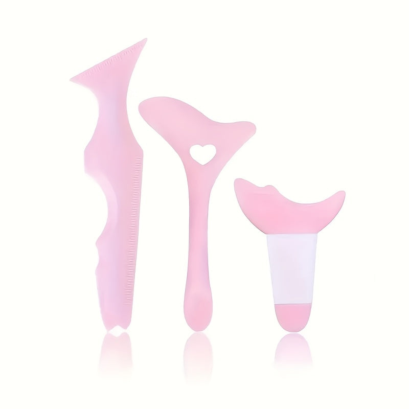 3PC Silicone Makeup Tool Set Eyeliner and Mascara Shields Fragrance-Free