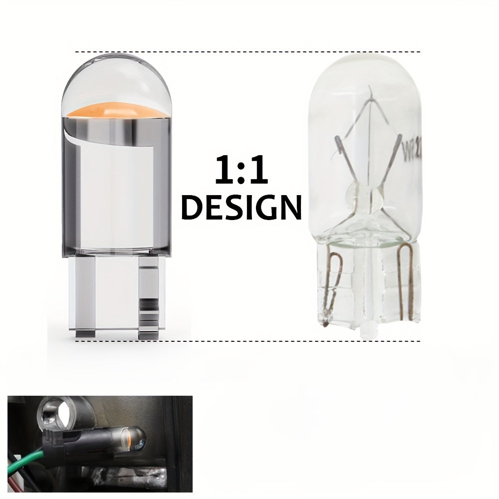 12V W5W LED shisha chiroqlari 6000K oq nur uchun avtomobil ichki qismi, 10-20 ta paket