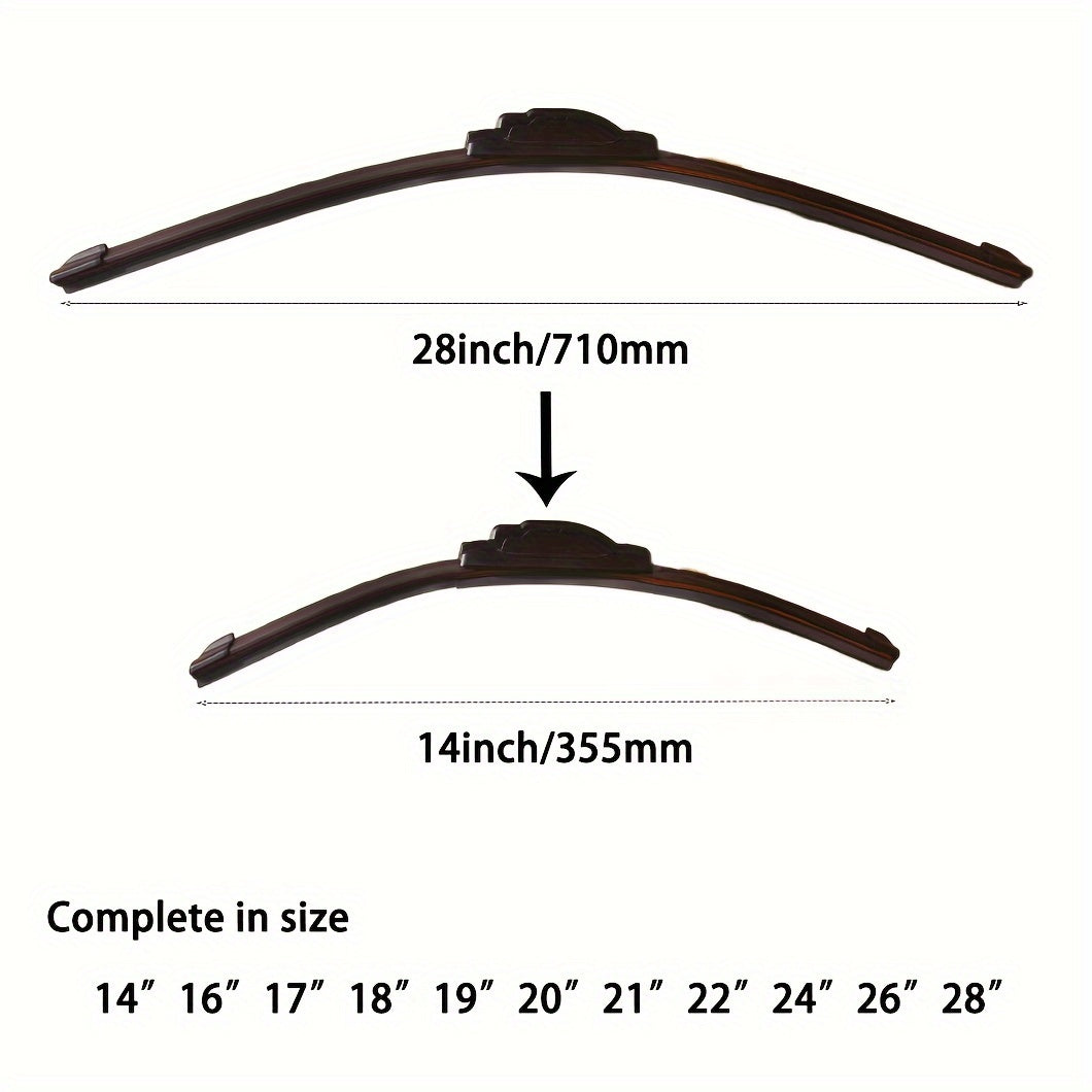 Limpiaparabrisas de coche premium con gancho en forma de U, 4 tiras de goma, silencioso y duradero