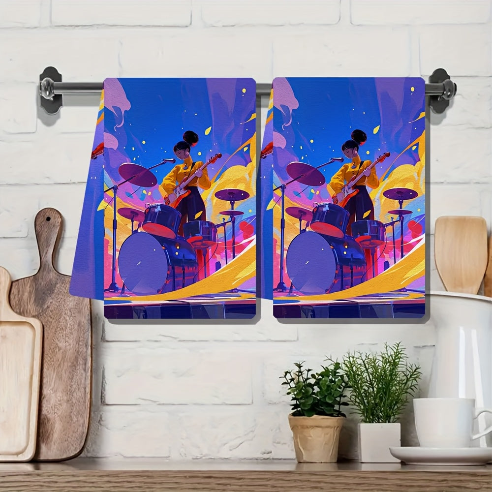 Siz ikkita yumshoq oshxona sochiqini va jonli musiqa shouiga ikkita chiptani olasiz. Ushbu juda singdiruvchi idish sochiqlari bayram bezatish uchun mukammal va ularni kir yuvish mashinasida tozalash oson. Har bir sochiqning o'lchami 40.64 x 60.96 sm.