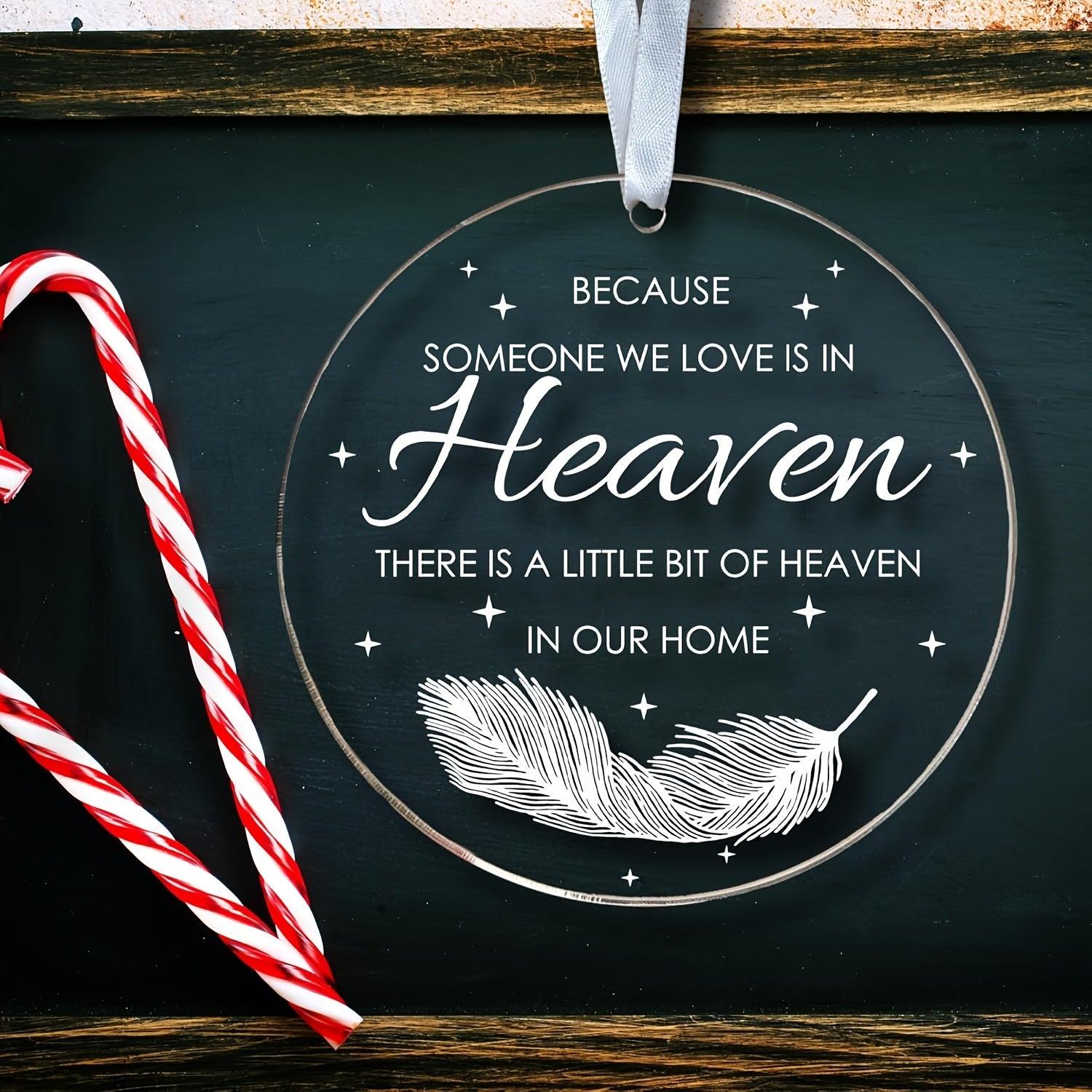 Acrylic Feather Christmas Ornament for Remembering Loved Ones