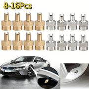 8/16 Pcs Metal Slotted Valve Cap with Core Remover for Cars Motorcycles Bikes