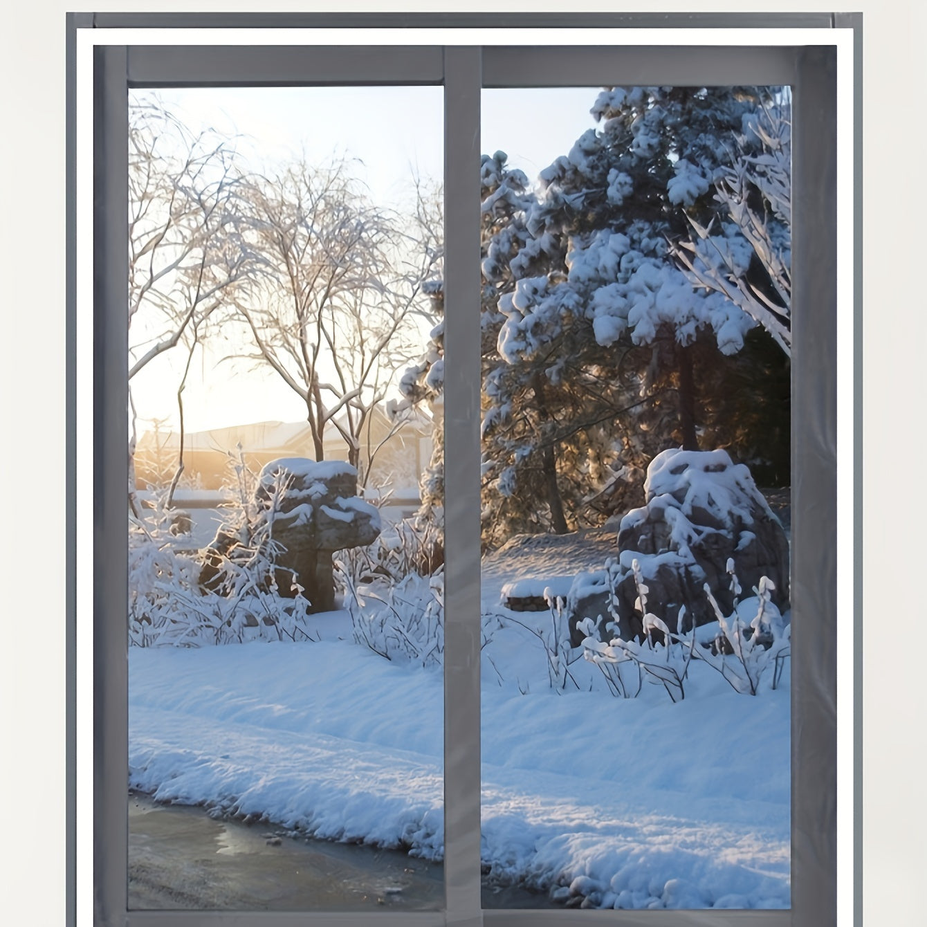 Yashash xonasi uchun sehrli lentali qora va oq chivinlar uchun ekran tarmog'i oynasi