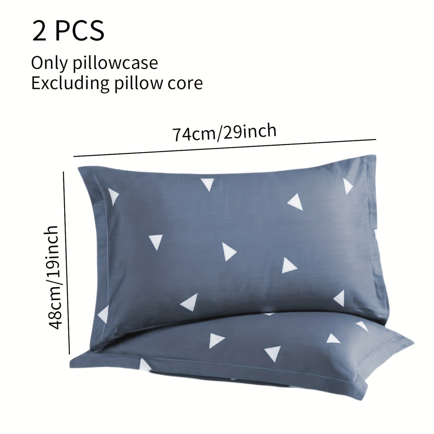 Geometric Triangle Pillowcases 74x48cm Soft Fiber Durable Machine Washable