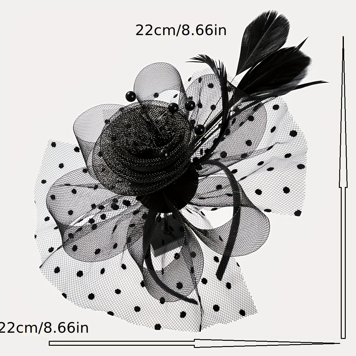Women's Flower Mesh Faux Feather Fascinator Headband for Tea Parties and Weddings