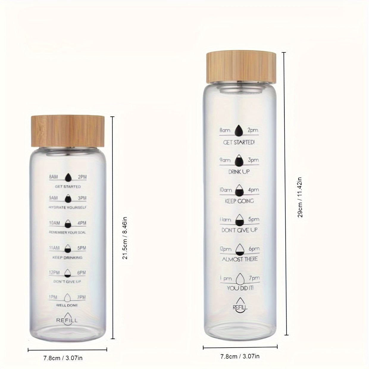 Borosilicate Glass Water Bottle 700ml 1000ml Leak-Proof Reusable Outdoor Fitness