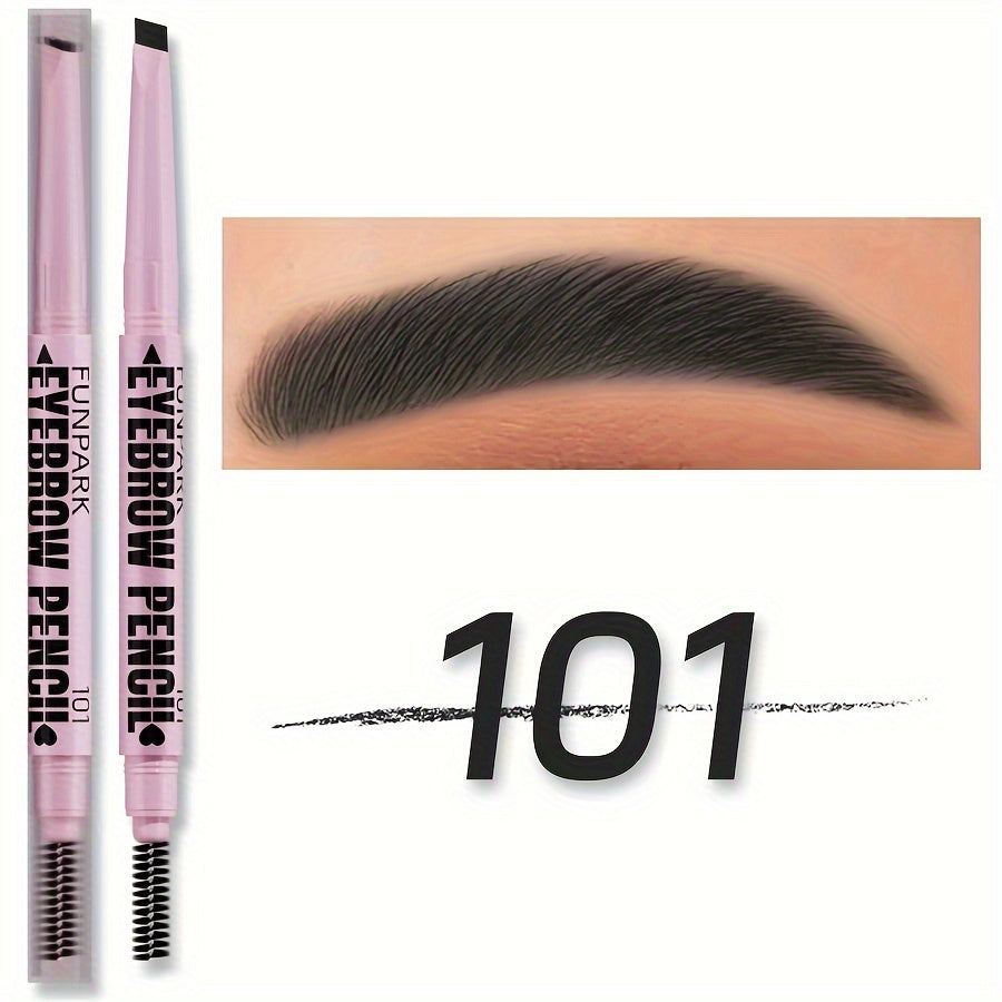 Double-Ended Waterproof Eyebrow Pencil with Powder and Dye in Dark Brown Light Brown Taupe Black