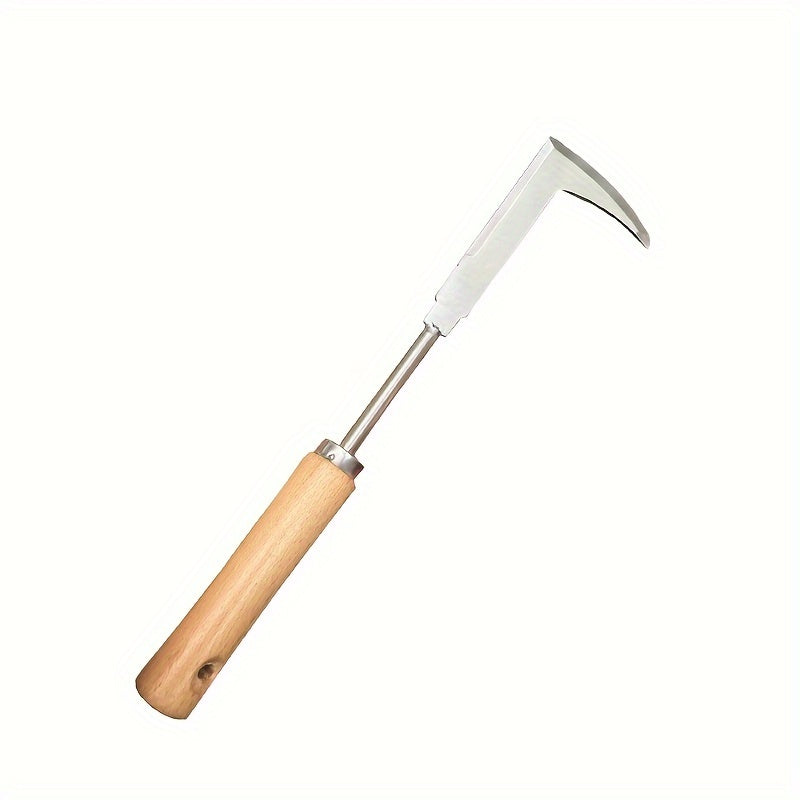 Garden Hand Tool Stainless Steel L-Shaped Weeding Tool 34cm Yard Patio Driveway
