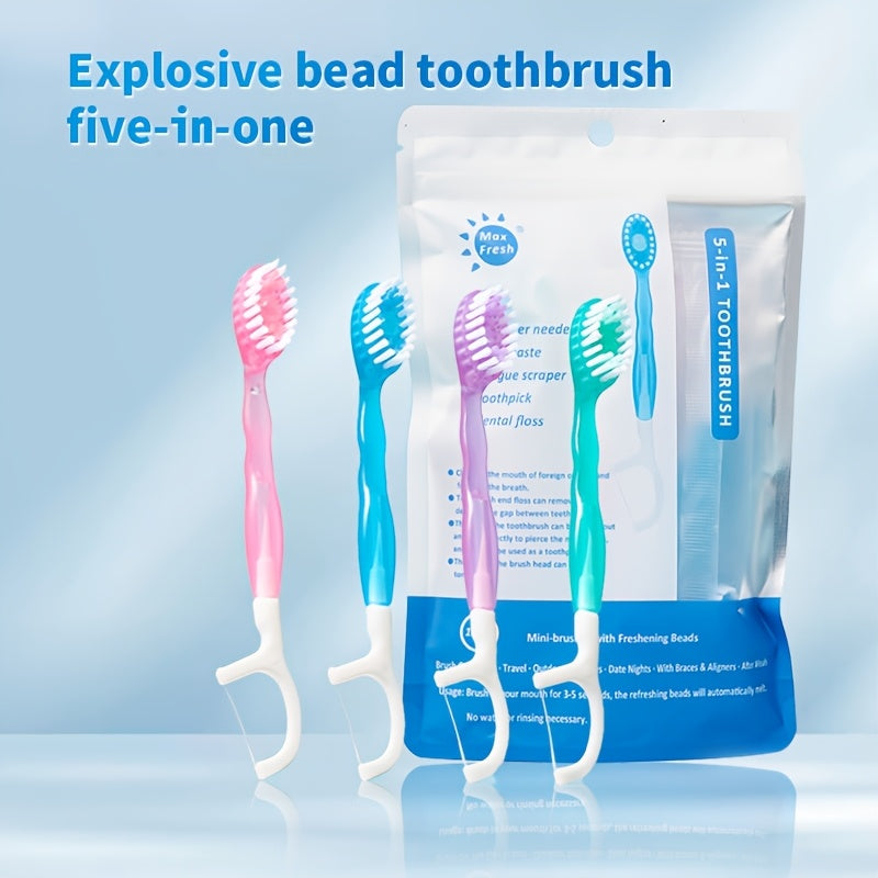 12-Pack Portable Disposable Toothbrushes, 4 Flavors, Multi-Purpose