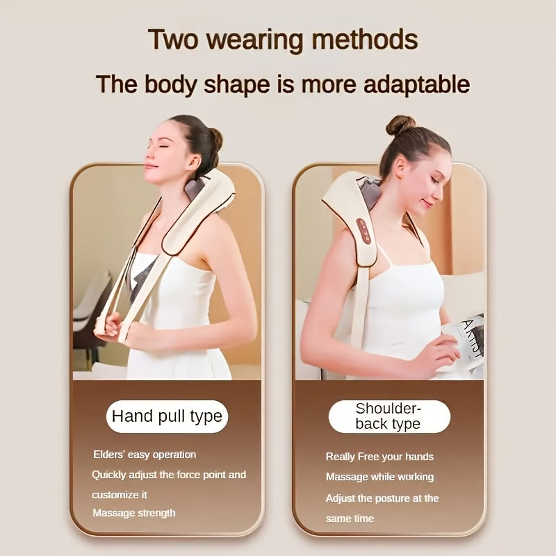 6 ta tugmachali simsiz 6D yoğurma massaj yostiqchasi bo'yin va yelka og'rig'ini kamaytirish uchun. Quvvat olish uchun USB zaryadlash. Oila a'zolari uchun mukammal sovg'a.