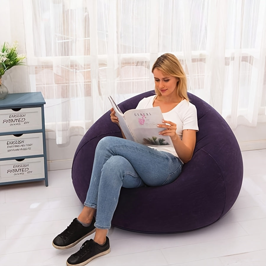 Inflatable Lazy Sofa Chair for Adults Indoor Outdoor Foldable Blue