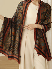 Women Plus Size Paisley Print Shawl Polyester Lightweight Wrap Sun Protection