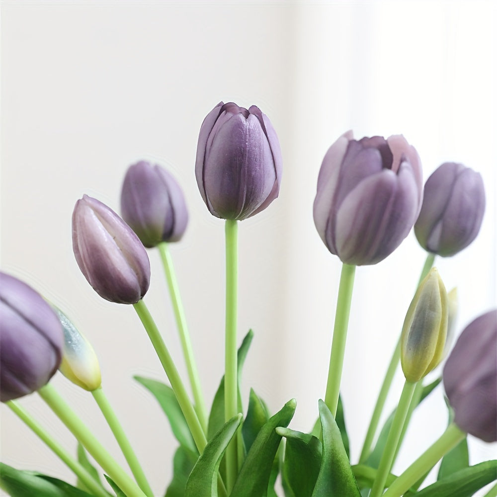 15 шт. искусственный букет тюльпанов для свадебного, домашнего и садового декора без вазы