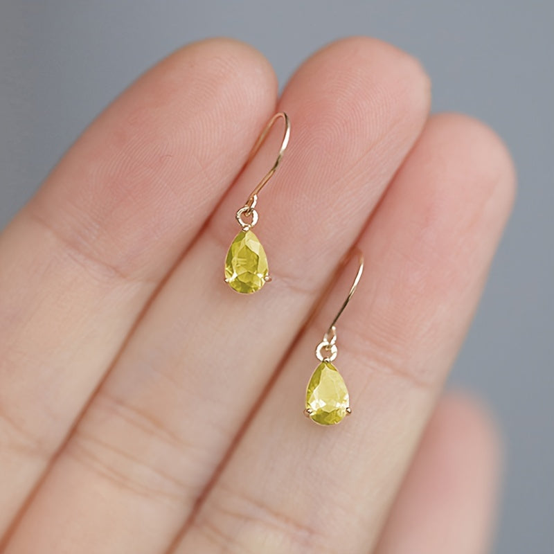 Pendientes colgantes de plata S925 hipoalergénica con estilo francés y ganchos en forma de lágrima