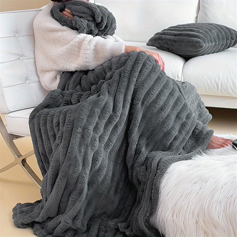Soft Plush Blanket for Adults Solid Color Warm and Comfortable