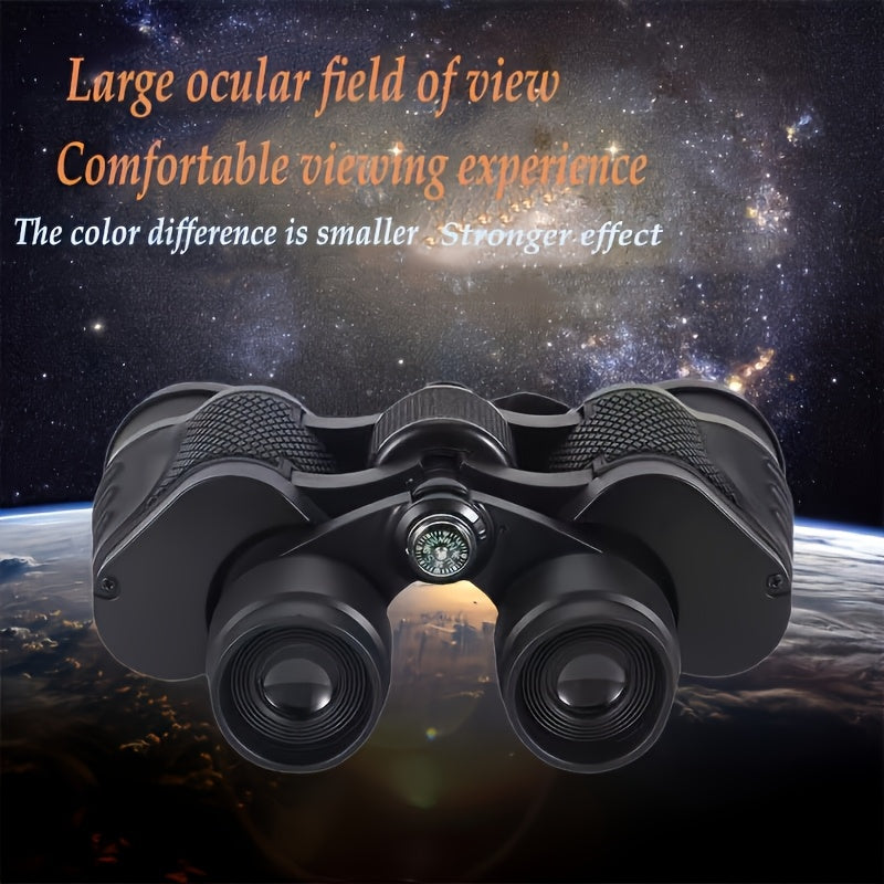 10X50 Binoklyorlar kattalar uchun, kompakt, uzoq masofali qushlarni kuzatish, sport, sayohat, ov, kontsertlar, qora