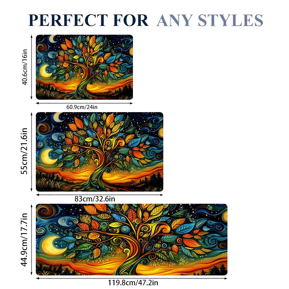 Kitchen Mat Waterproof Anti-Slip Absorbent Abstract Tree Design 1pc