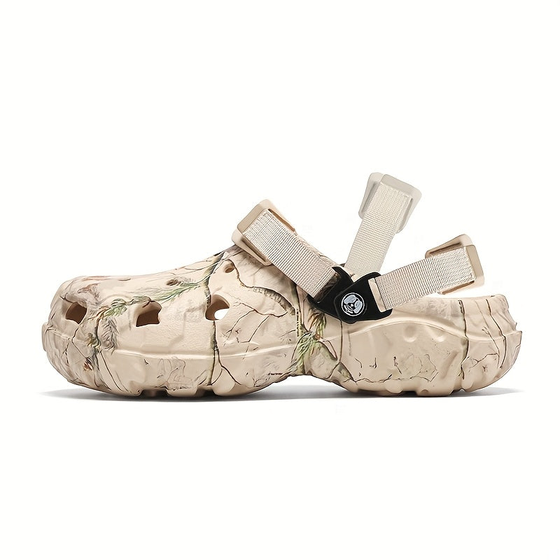 Unisex Camouflage Print EVA Clogs Breathable Summer Sandals with Adjustable Strap