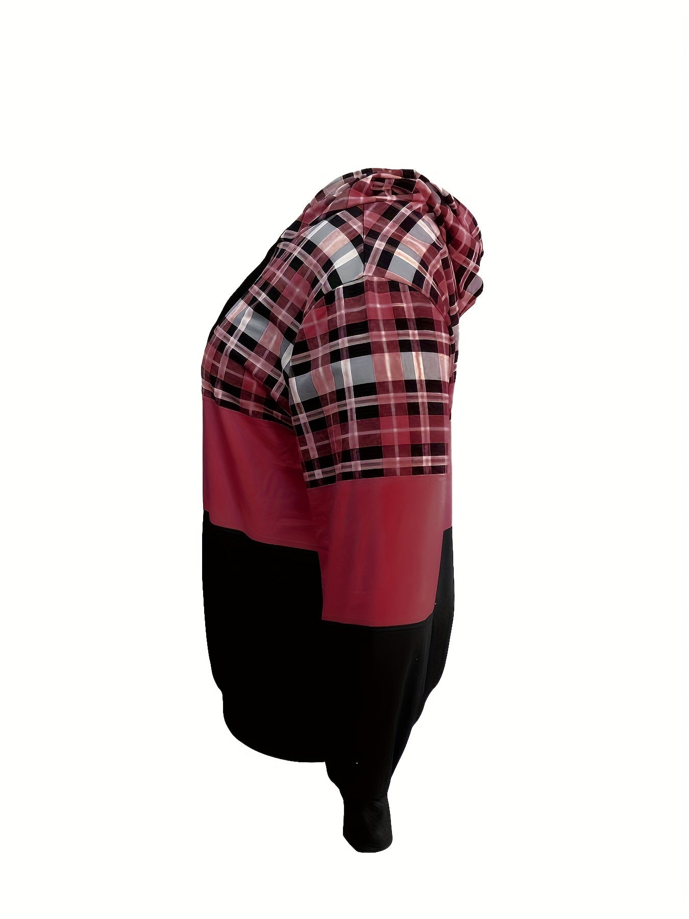 Plus Size Women's Cotton Sweatshirt With Long Sleeves Blue