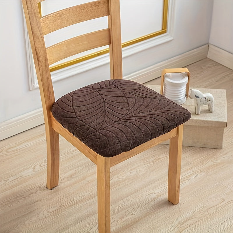 Stretch Chair Cover Polyester Natural Wood Finish All-Season Dining Room Seat Protector
