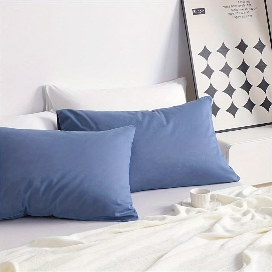 Two High-Quality Envelope Pillowcases Soft Breathable Polyester Woven Protectors