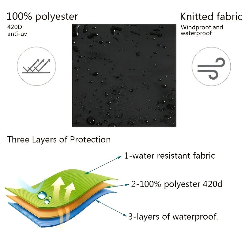 Outdoor Polyester Furniture Cover for Patio Beach Chairs Sofas Benches Black