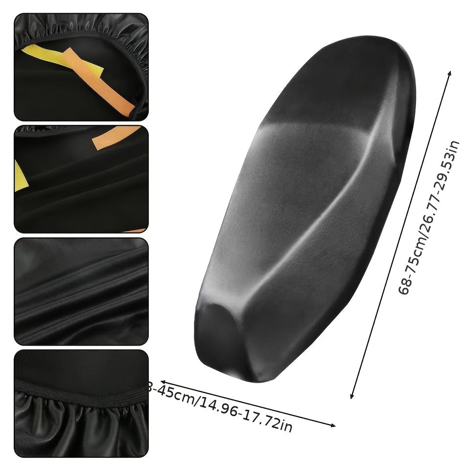 Funda para asiento de motocicleta negra, impermeable, resistente al polvo y a los rayos UV, ajuste ceñido