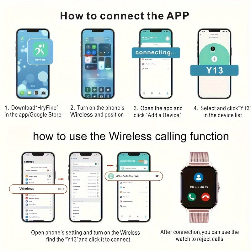 Smart Watch with Touch Screen Call Function Fitness Tracker Zinc Alloy Case Silicone Band