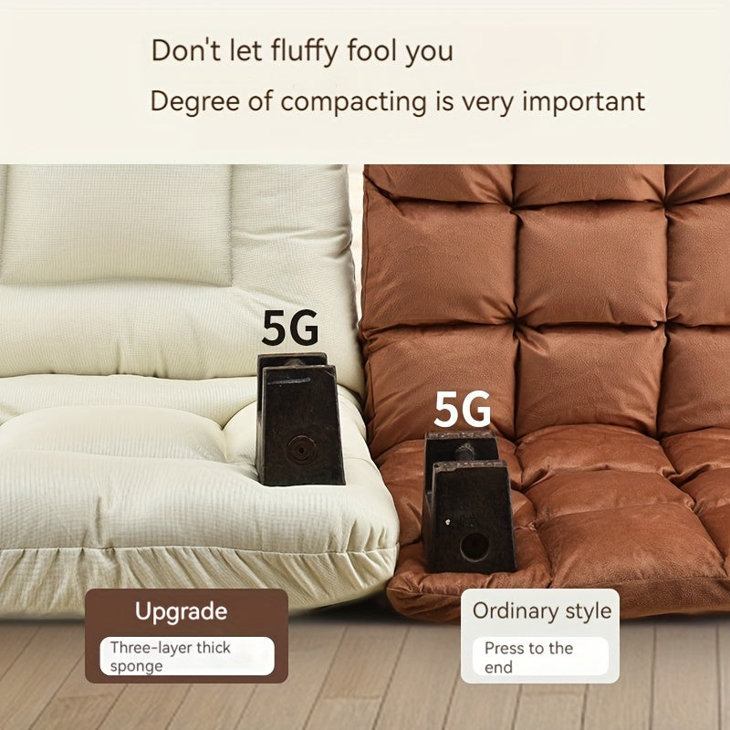 Foldable Lazy Sofa Chair for Bay Windows and Bedside Lounging in Tatami Style