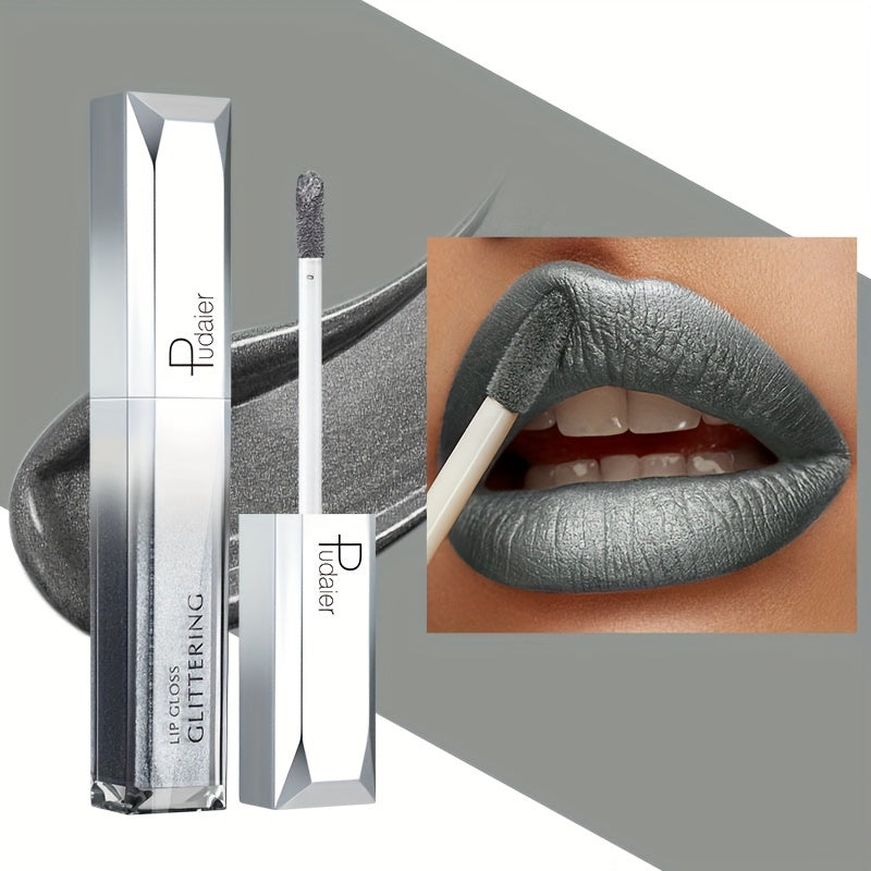 Women Sparkling Glitter Metallic Lip Gloss Waterproof Long-Lasting 18 Colors