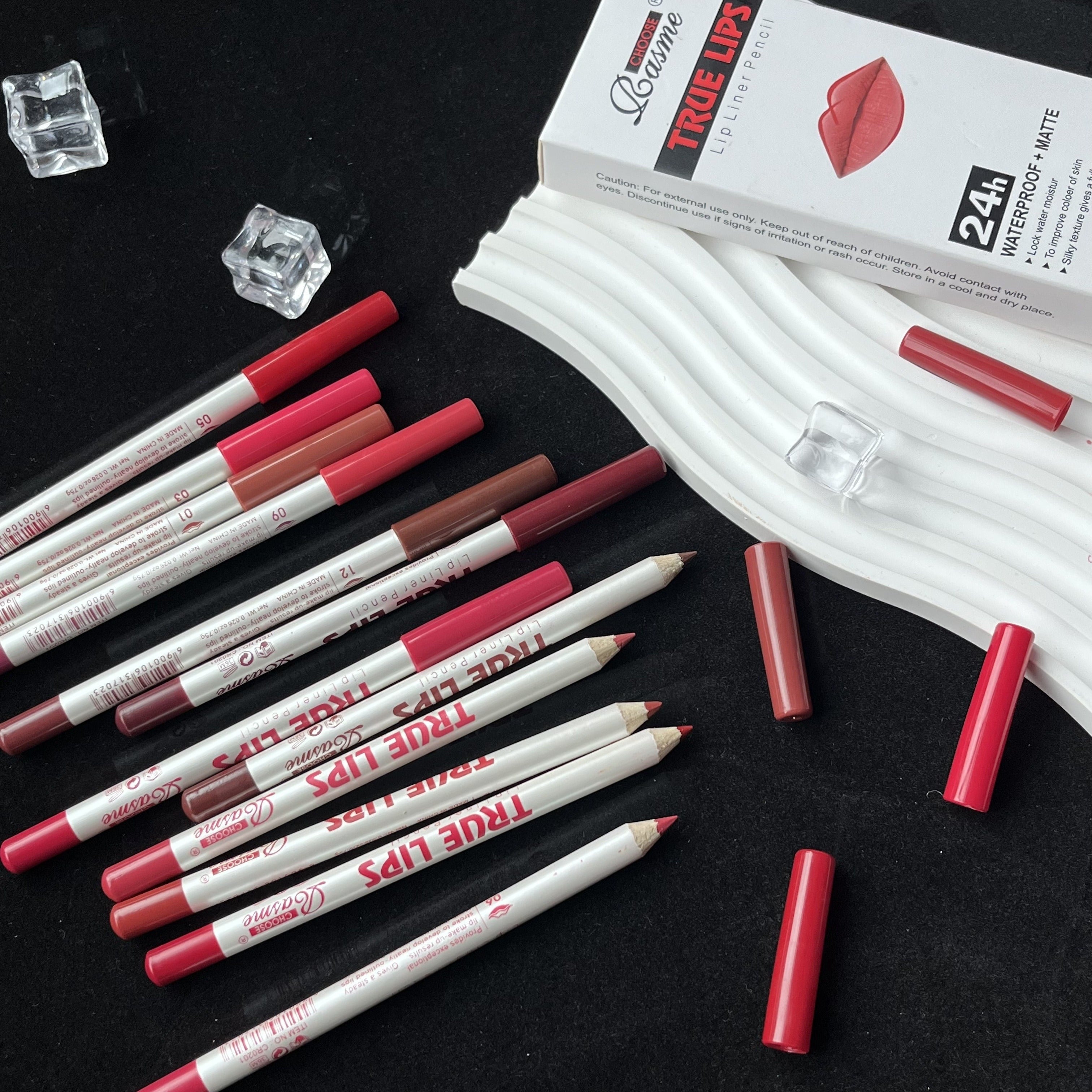 12pc Matte Lip Liner Pencil Set Long-Lasting Natural Red Tones for All Skin Types