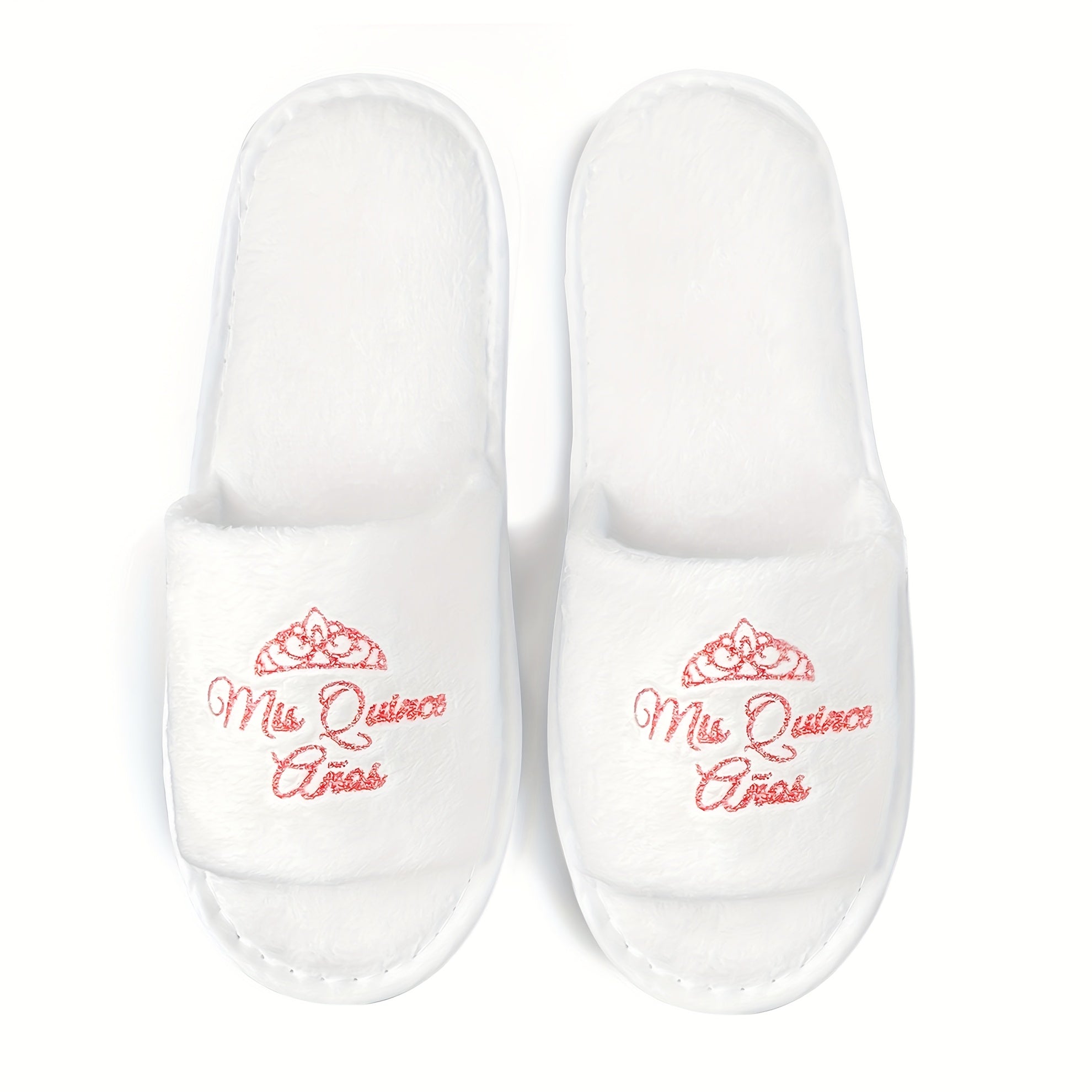 Girls 15th Birthday Glitter Gold Crown Script Slippers Soft EVA Flats