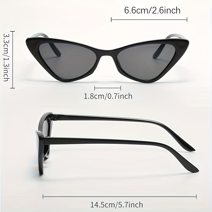 Juego de 3 gafas de ojo de gato unisex con lentes en degradado estilo Y2K, montura transparente, casual y para exteriores